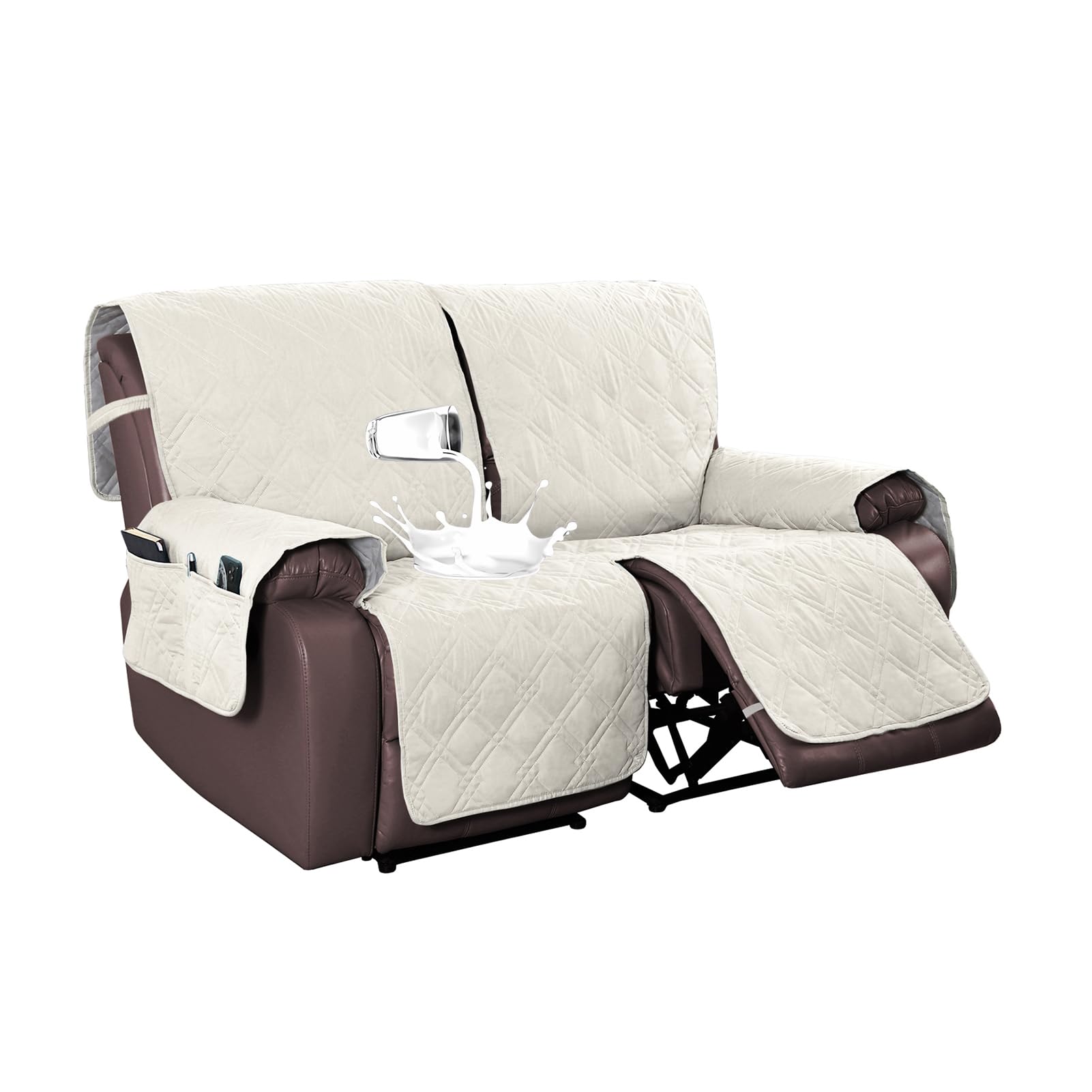 Funda de Sillón Relax Reclinable de 2 Plazas para Salones con Mascotas y Niños