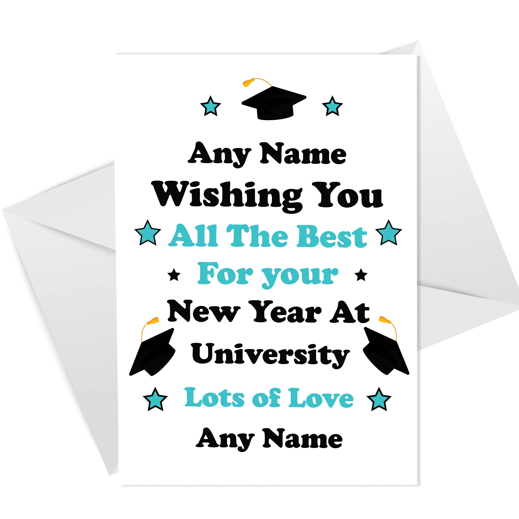 RED OCEAN Personalised Good Luck At University Card Daughter Son Card University Gift Card For Him Her