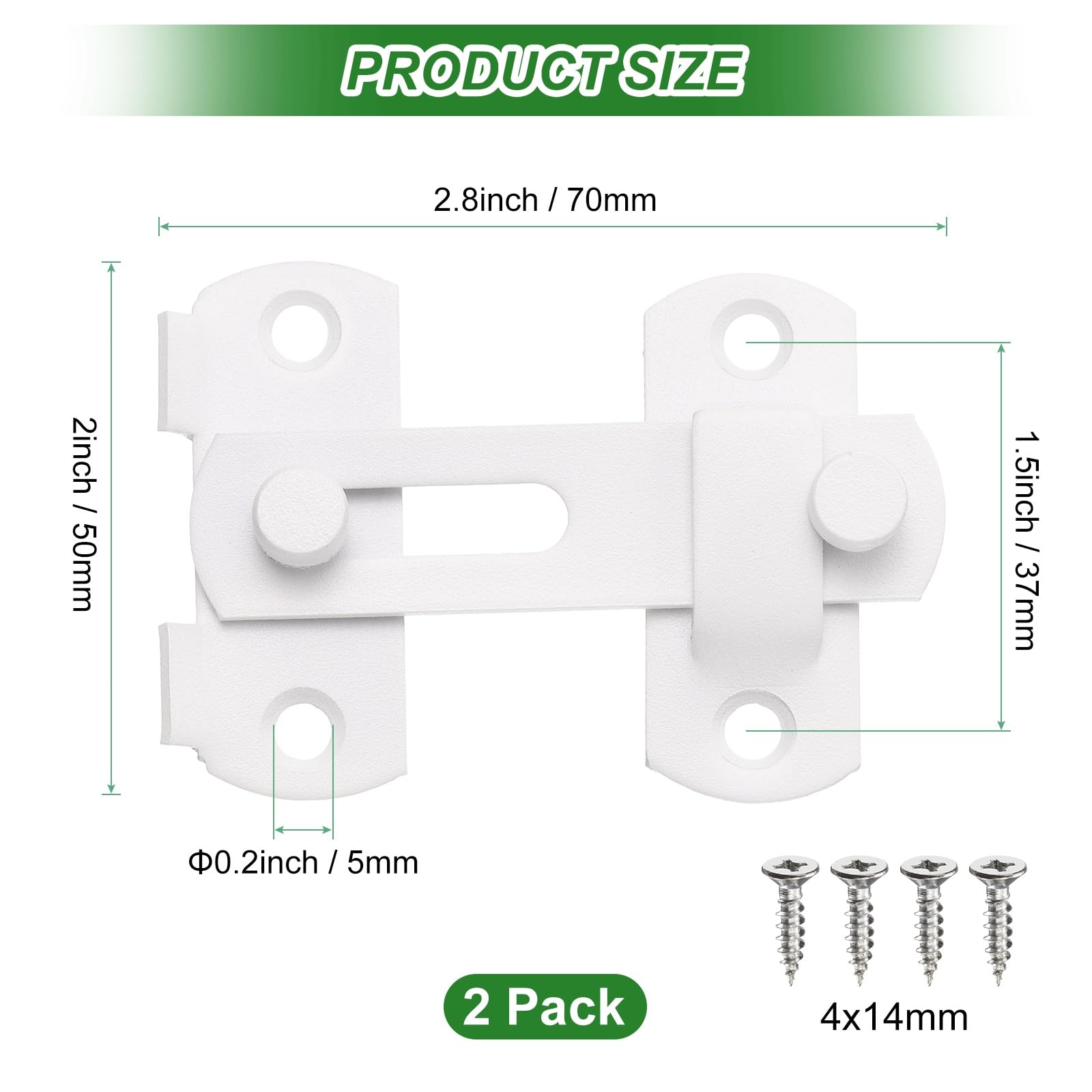 M METERXITY 2-Pack Flip Latch Gate Latch - Image 3