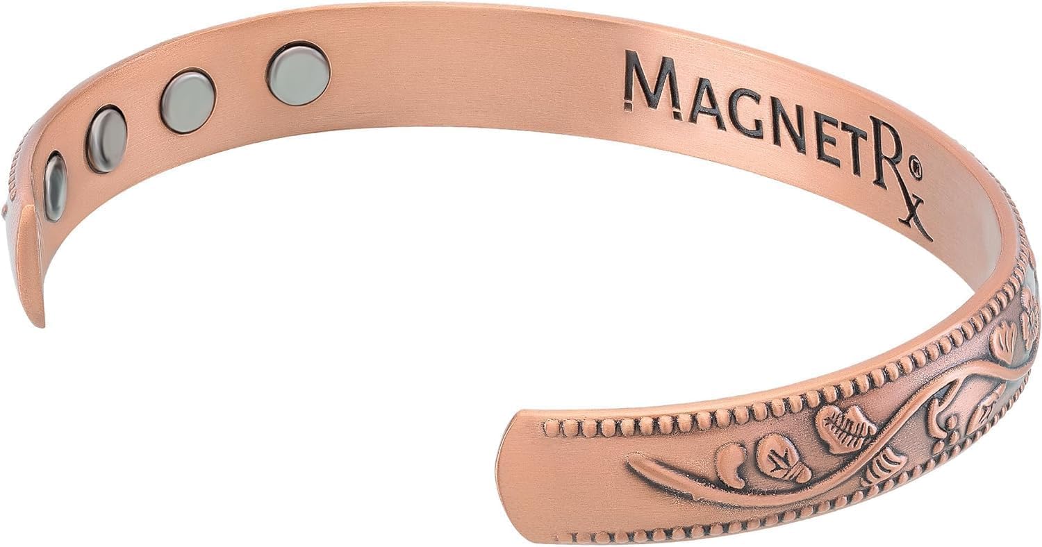 MagnetRX® Pulsera magnética para mujer, cobre puro 99.9% ajustable