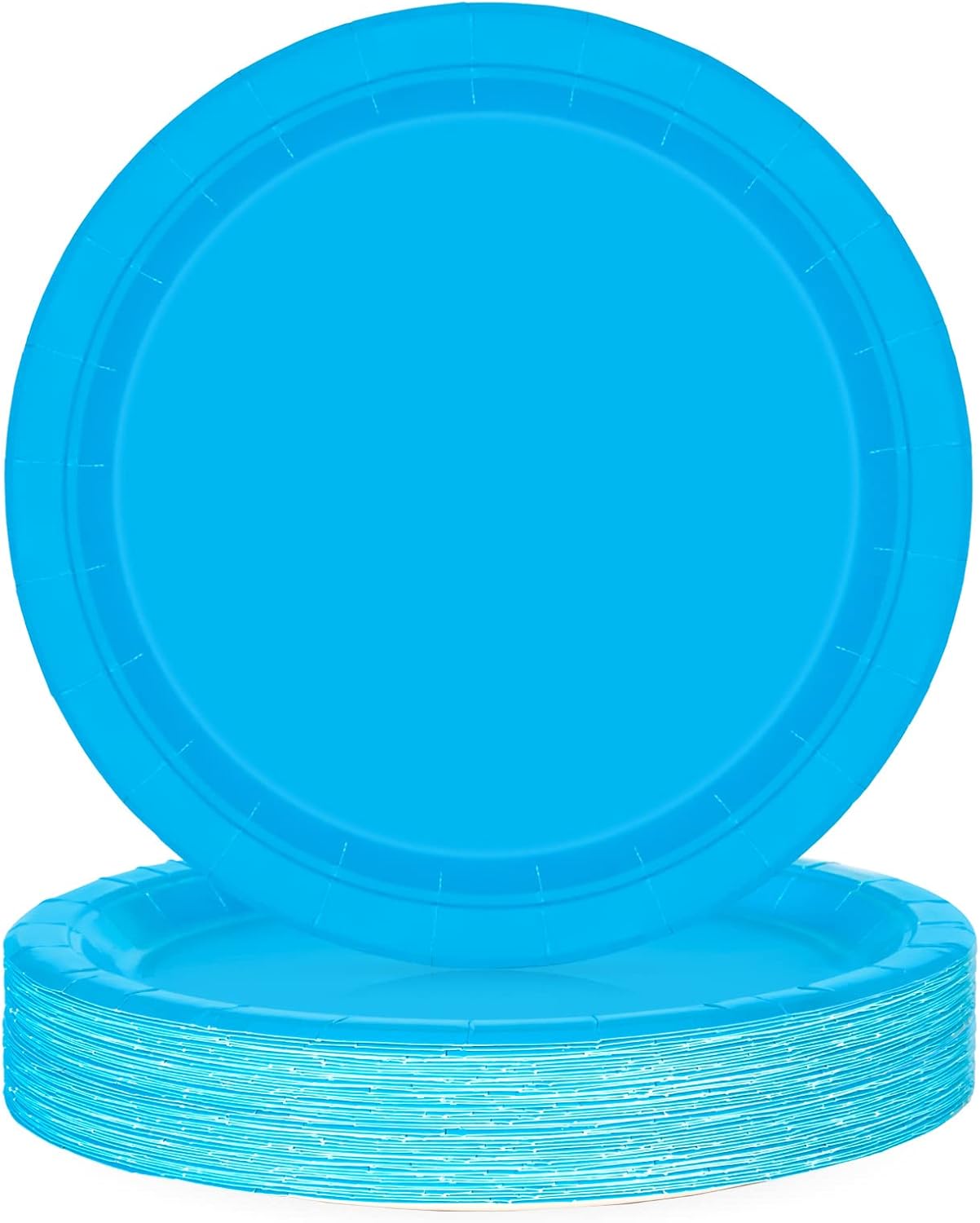 PARTY GO 50 Pcs 9" Paper Plates for Dinner and Dessert, Disposable