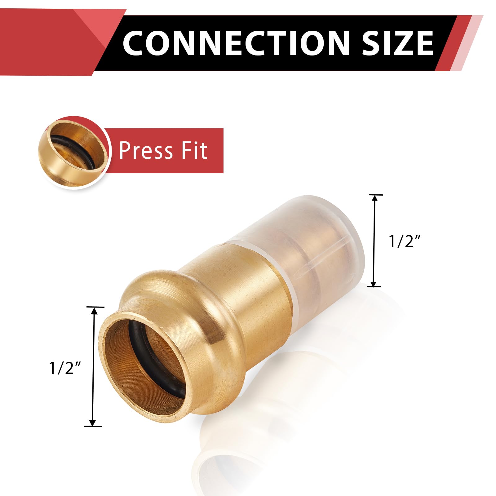 EFIELD - Adaptador de expansión PEX-A de 1/2 pulgada x 1/2 pulgada para conexión de tubería de cobre y Pex (5, 1/2 pulgadas)