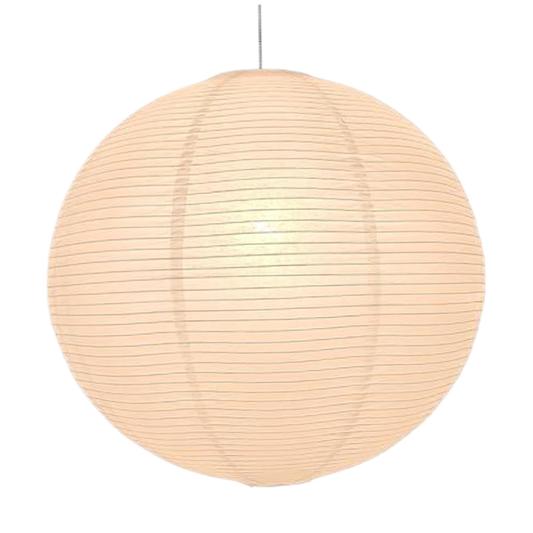 Abat-jour en papier style rustique élégant grand format rond pliable beige