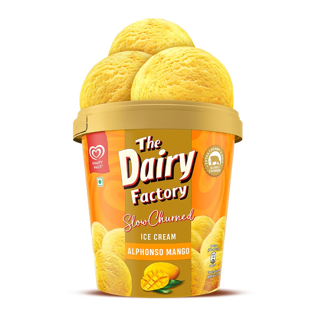 Kwality Wall's The Dairy Factory Alphonso Mango Icecream Tub, 700 ml