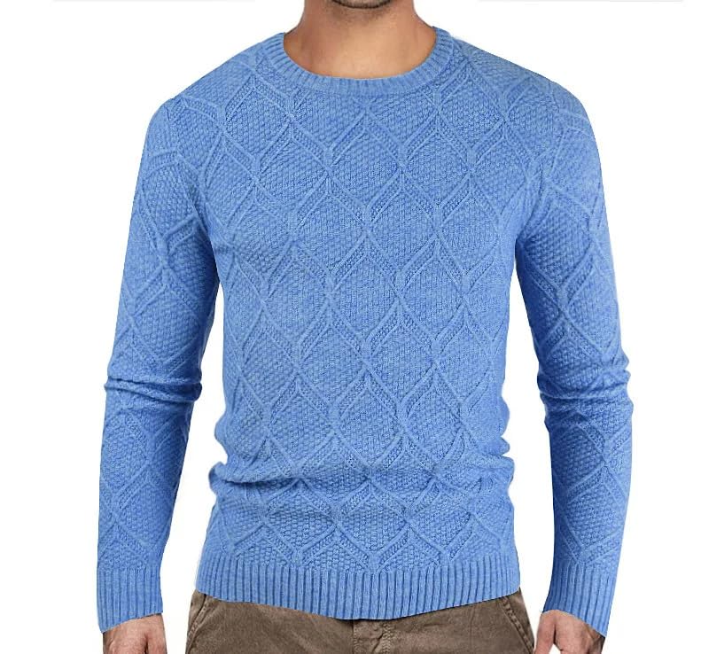 OFFSUM Jersey Hombre - Jersey De Estilo Coreano Informal A La Moda Suéter De Jacquard Ropa Cálida De Invierno Ropa De Punto De Talla Grande con Cuello Redondo