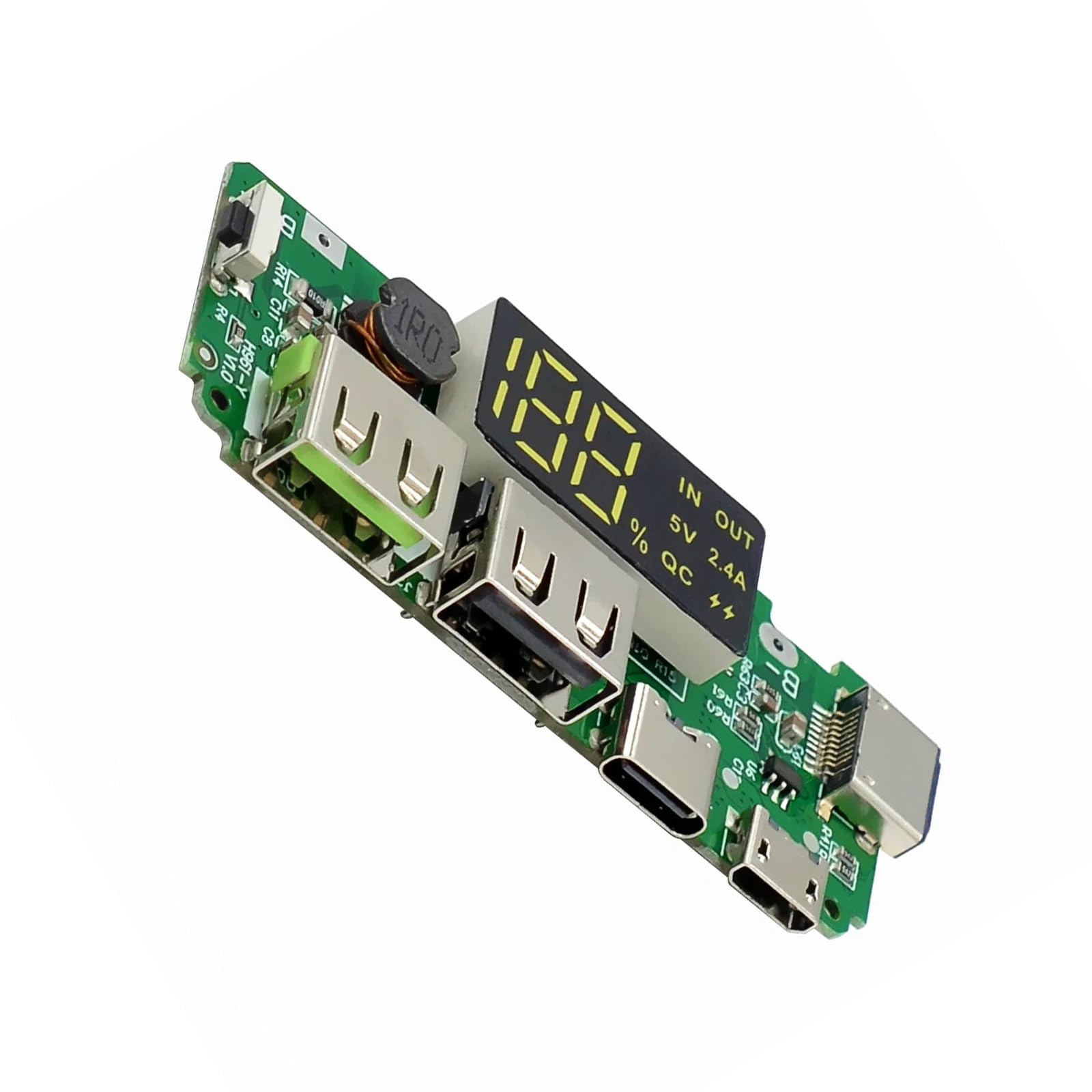 Modulo Di Ricarica 18650 Con Doppia USB 5V 2.4A/2A/1A E Display LED – Protezione Da Sovraccarico E Cortocircuito