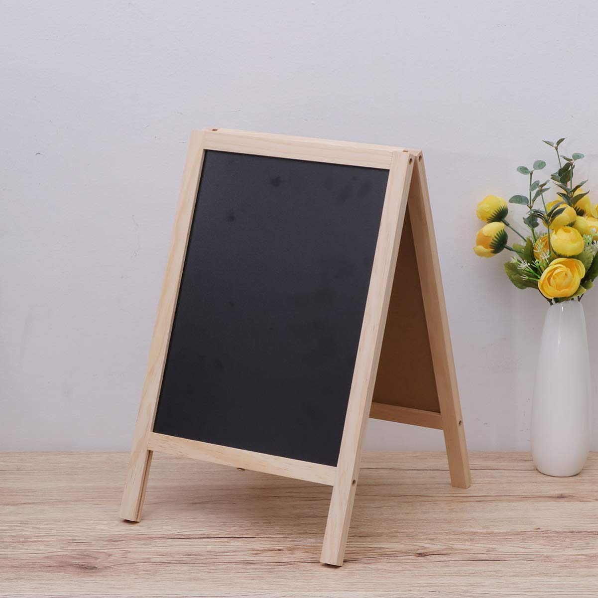 Chevalet Ardoise Double Face en Bois 25x40 Cm pour Garçon et Filles, Support Trépied Pratique, pour Marquage sur Comptoir de Bar Couleur Aléatoire