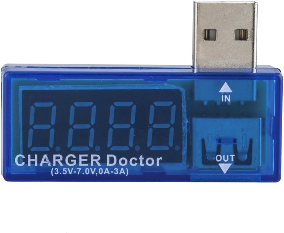 Sunyou Portable Digital Display USB Sunyou Power Voltage Current Meter Tester For Power Bank Cell Phone (Blue)