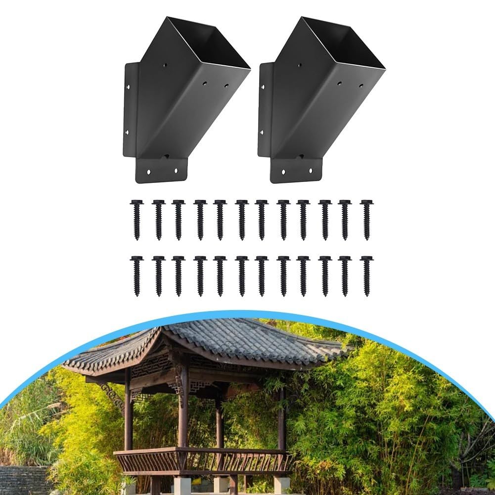 Kit 2 Staffe Angolari 45° Acciaio Carbonio per Pergola(2PCS)