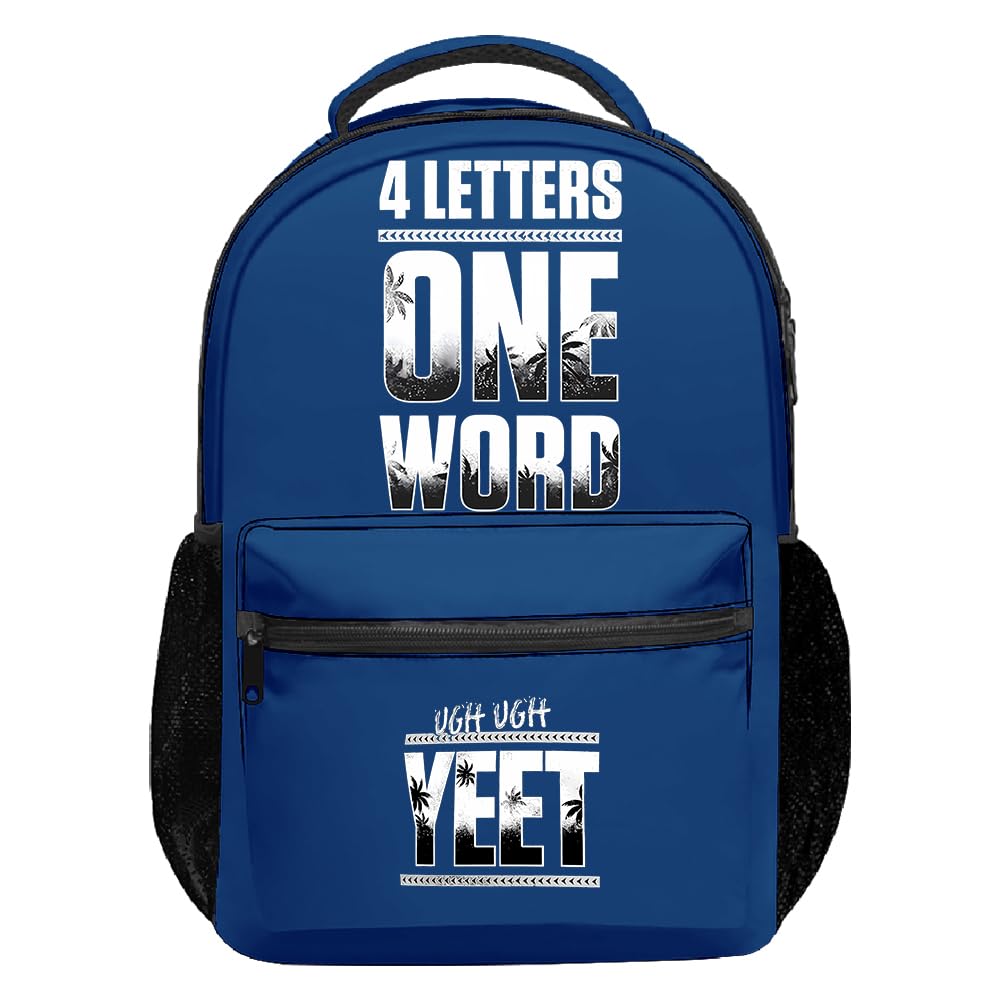 DIULEILAOMOU Jey Uso Four Letters One Word Backpack Casual Packsack Women Men Outdoor Rucksack Travel Bag 3D Daypack (Blue,One Size)