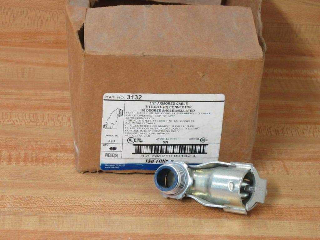 Thomas & Betts 3132 1/2" Armored Cable Connector 90° (Pack of 16) Tools & Home