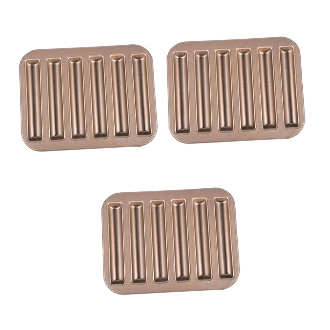 Ipetboom 3 Pièces Moule à Gâteau Pratique pour Pâtisserie DIY Moule à Adhésif pour Gâteaux Pâtisseries et Biscuits à Cavités Or