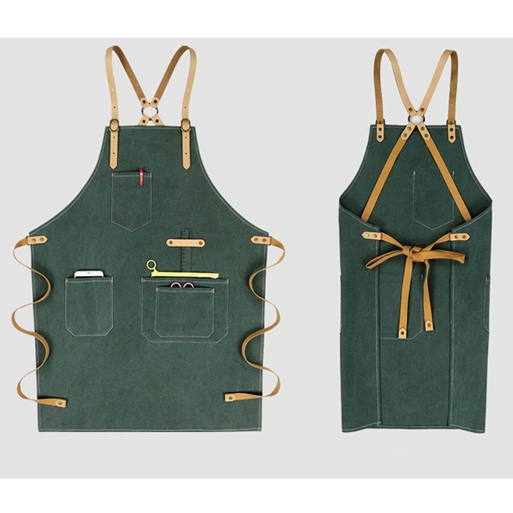 Delantal Chef Delantal Cinturón for Mujer Diagonal Diagonal Atrás Ajustable Delantal Cocinar Barbacoa Cocina Horneado Fácil de Limpiar (Color : Yellow, tamaño : 22 * 31.4in)