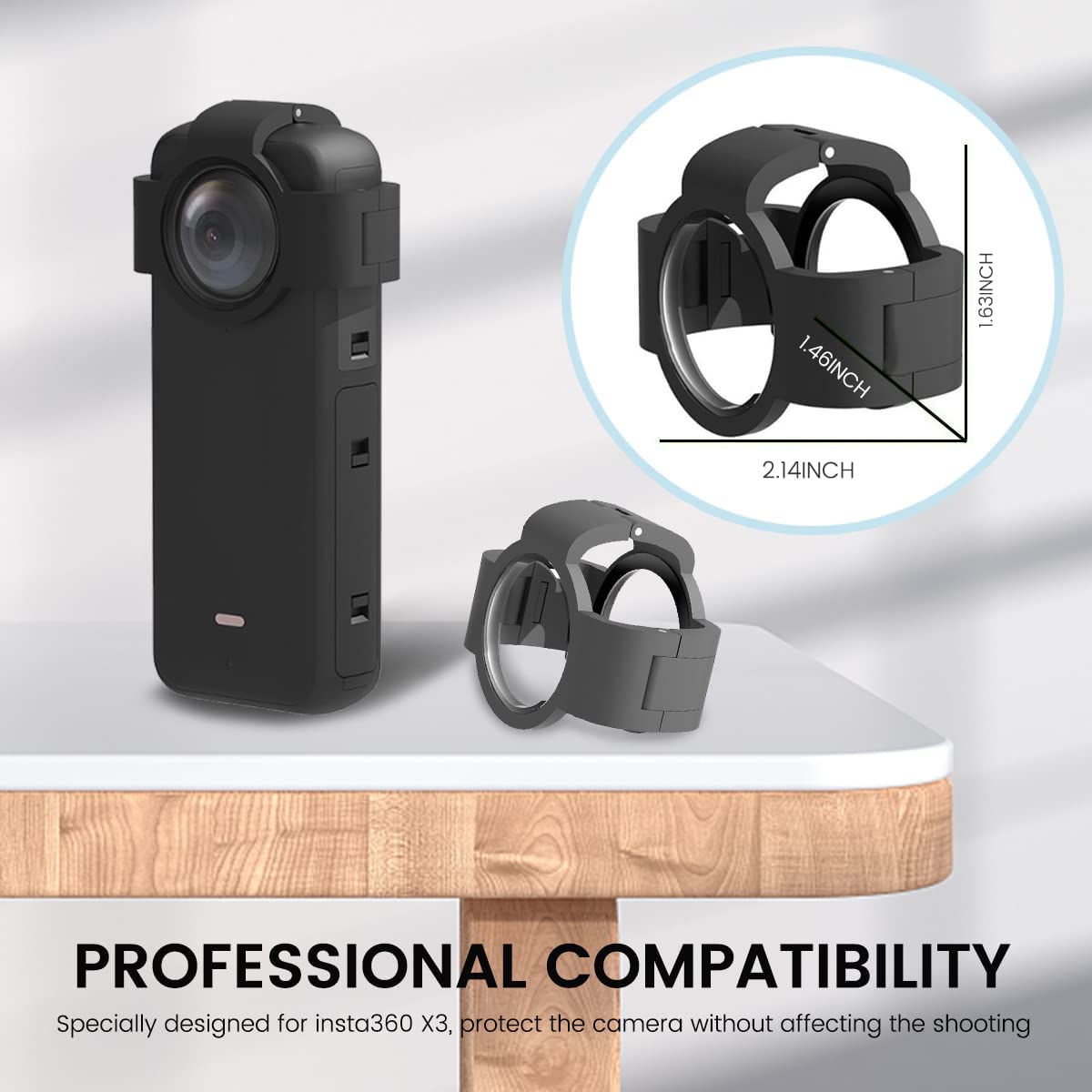 DGUSO Kit Protection 6en1 Insta360 X3 - Coque Silicone, Cache Objectif, Protecteurs Écran Et Sac