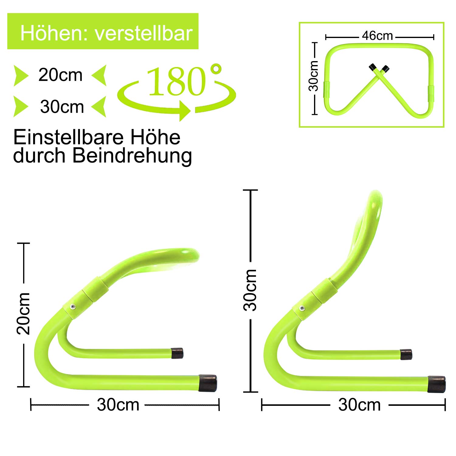 YRHome 6-TLG Speed/Agility Training Hürden Trainingshürden Koordinationshürden höhenverstellbar 30 cm Hürdenset für Koordinationstraining Beweglichkeits Schnelligkeits Multi-Sport Trainingshilfe