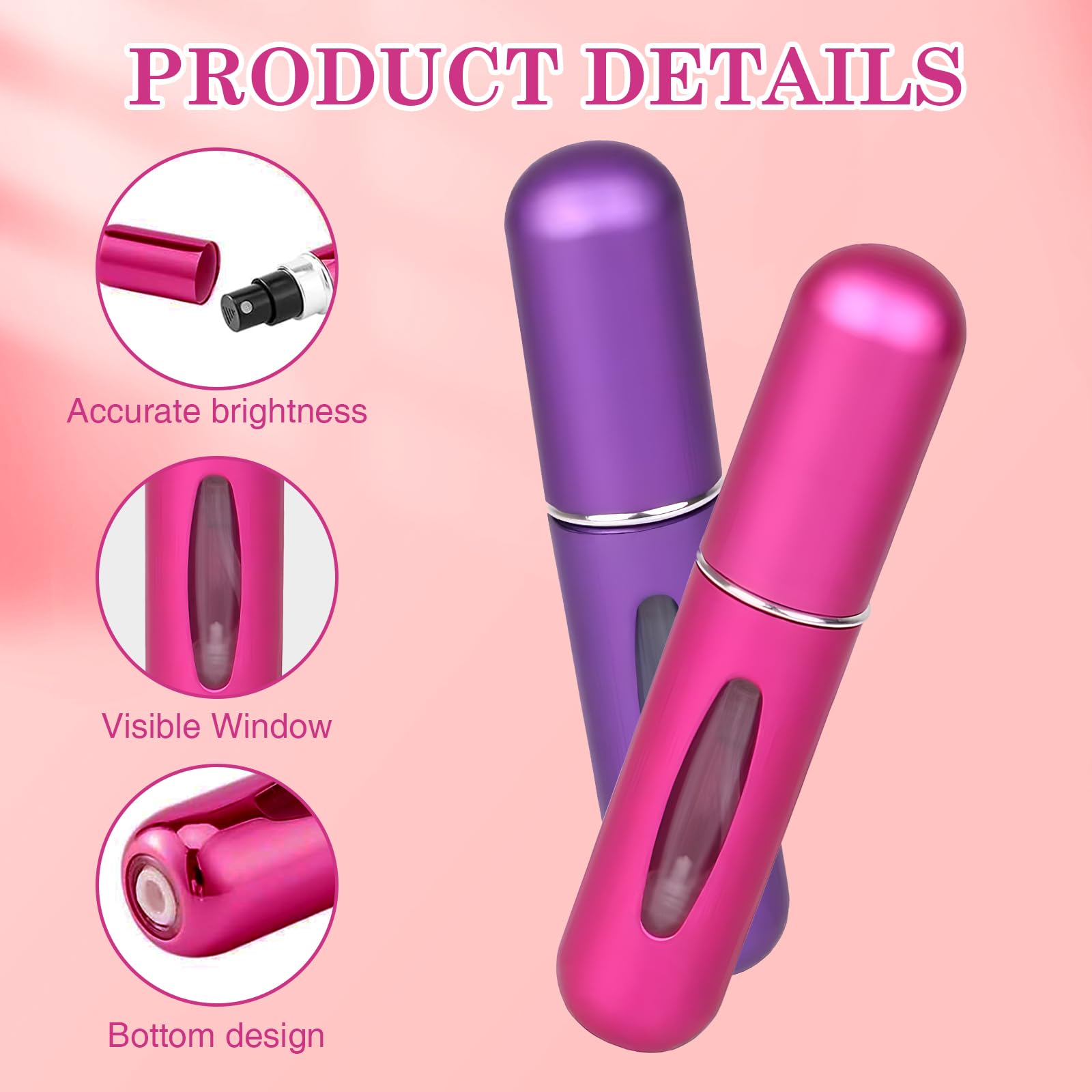 5 piezas 5ML Atomizador Perfume Recargable, Atomizador de Perfume, Mini Botella Rociadora Portátil, Perfume Miniatura Sin Fugas, Ideal para Viajar, Salidas, Citas y Uso Diario — view 4