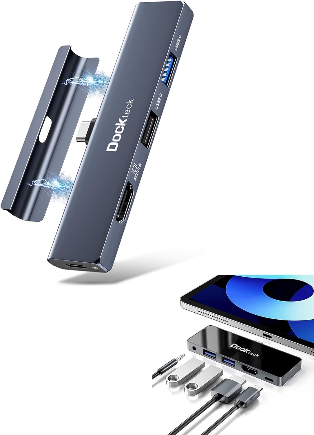 USB C Hub Multiport Adapter for iPad Pro 12.9 11, iPad Air