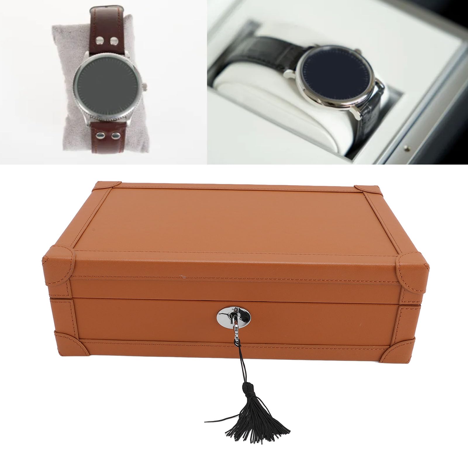 Qcwwy Vetrine per Orologi, Armadietti, Custodie per Organizzatori di Viaggi e Accessori (BROWN)