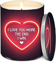 Teezwonder 'I Love You More' Vanilla Lavender Soy Candle 10oz - Romantic Anniversary Birthday Gifts for Couples, Husband Wife, Him Her