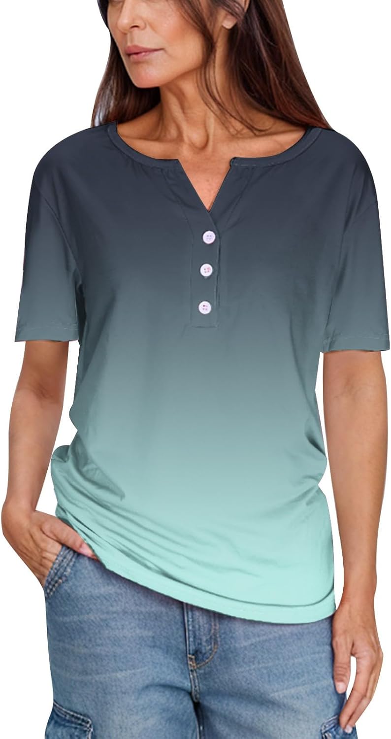 Damen Langarm Shirt Mit Henley-Ausschnitt - Bequeme Basic Bluse Für Casual & Büro