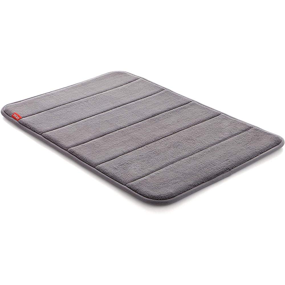 Tatay Bath Mat Nuvola, 100% Microfiber, Non-slip, Absorbent, Quick Dry, Soft Touch, Memory Effect, Washable, Grey. Measures 40 x 60 cm