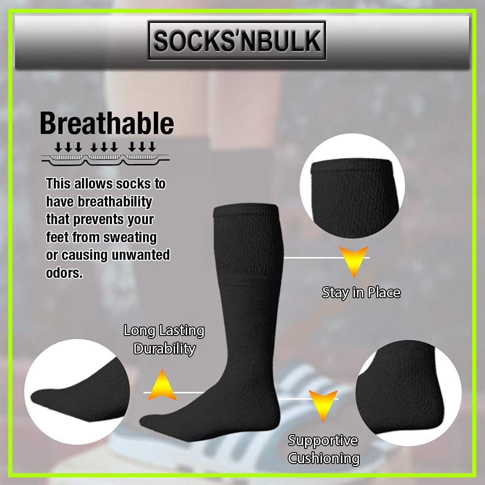 Calcetines 'NBULK 60 pares al por mayor al por mayor de algodón deportivo unisex Crew, tobillo, calcetines de tubo, hombres mujeres niños - Negro -
