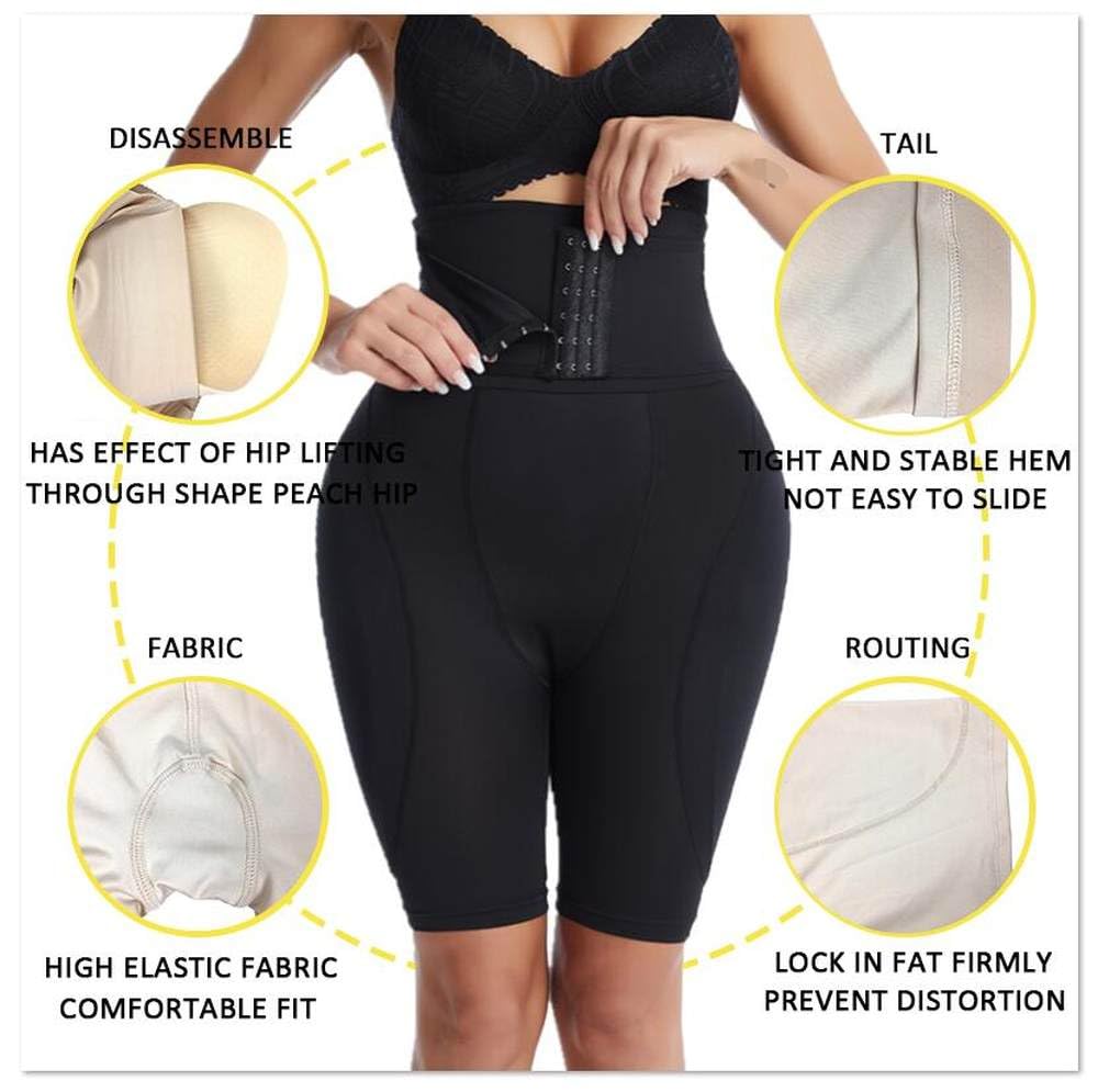 Bragas Levantadoras De Glúteos - Braguitas Moldeadoras De Cintura Alta con Gancho para Mujer, Realzadoras De Glúteos Y Muslos, Moldeadoras De Cuerpo, Almohadillas para La Cadera