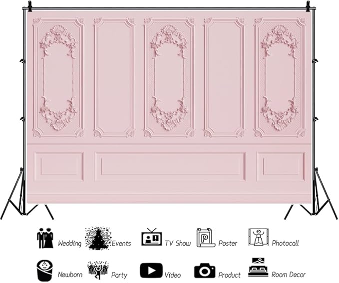 Fondo Fotográfico Leyiyi 6x4ft Rosa Vintage Interior miniatura 3