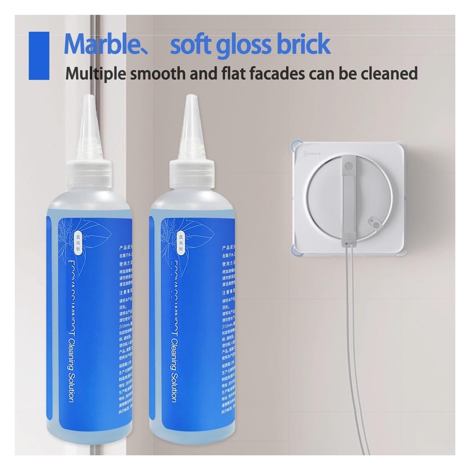 Líquido Limpiacristales - Compatible Con ECOVACS WINBOT W2 PRO Omni/W2 Omni/W1 Pro/W1S/Mini - Limpiacristales Multifuncional Con Fórmula Antirayas(6pcs)