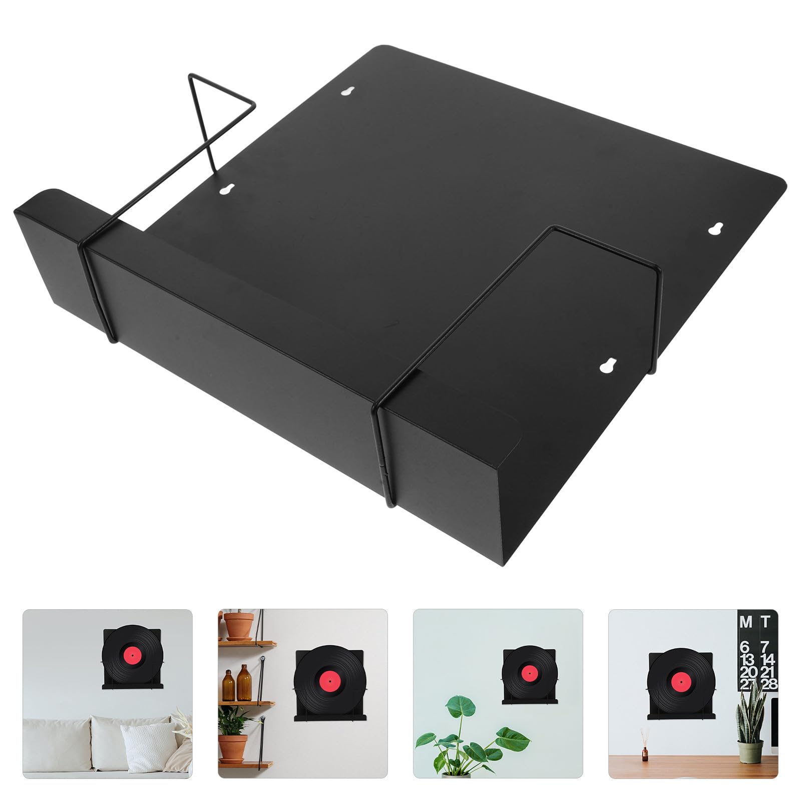BESPORTBLE Portariviste e Porta CD in Metallo Salvaspazio da Parete, Scaffale Espositore per Dischi in Vinile Struttura in Acciaio Resistente, Organizer Moderno per Camera da Letto