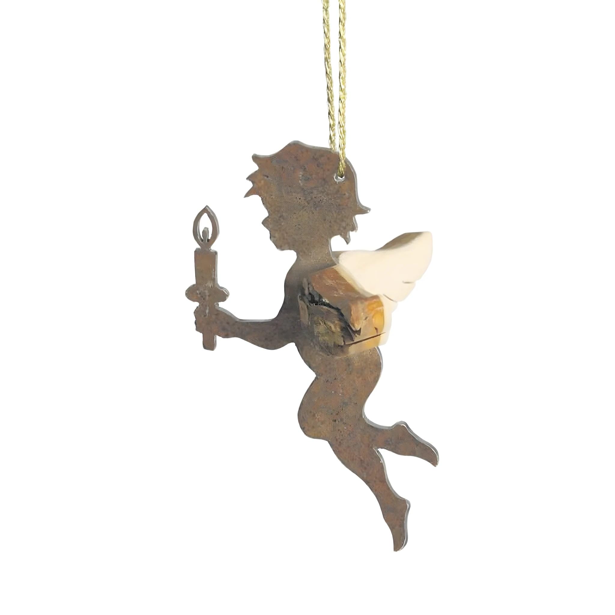 Dolfi Wooden Flying Cherubs 6.5 cm 6.5 cm | Natural Wood in Val Gardena | Nativity Figure