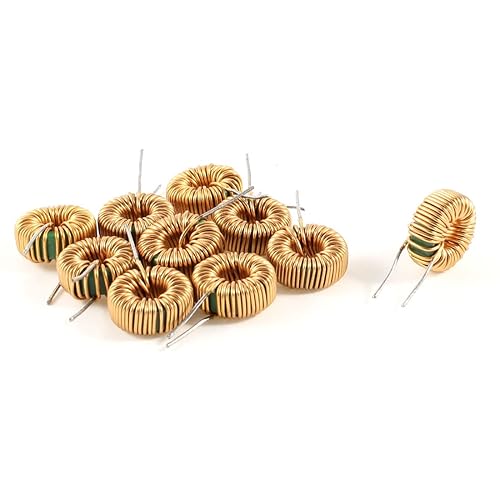 uxcell A13071500ux0192 - Alambre inductor de núcleo toroide de 10 piezas, bobina, 10 MH, 40 mOhm, 2 amperios, bobina