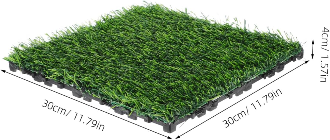 DOITOOL 4pcs Artificial Grass Mat for Dogs Lifelike Green Pet Potty Training Rug Washable Synthetic Grass Pad for Indoor Outdoor Use Each Easy to Low Maintenance for Crafts and Decor