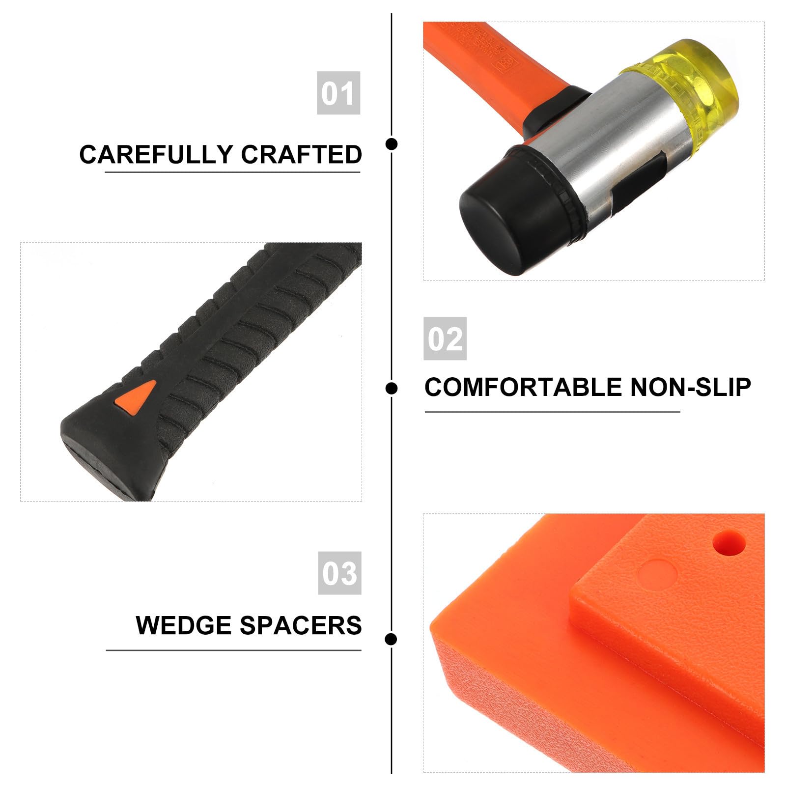 YARNOW Kit de Instalación y Cuñas de Plástico Barra de Tracción de Acero al Carbono para Montaje Rápido y Preciso para Suelo Laminado Hogar