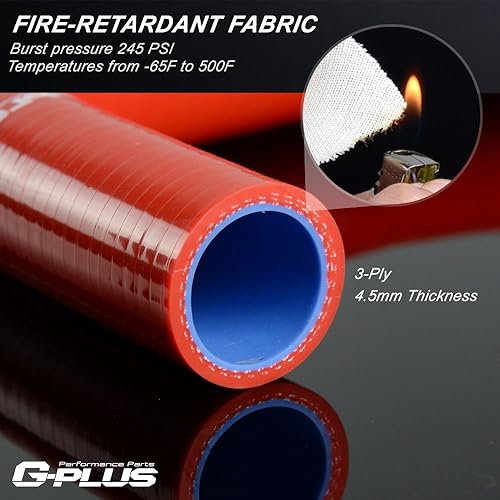 Miniatura 5 de PIT66 Kit de manguera de refrigerante para radiador de silicona compatible con Ford Mustang GT 05-10SHELBY V8 MT rojo