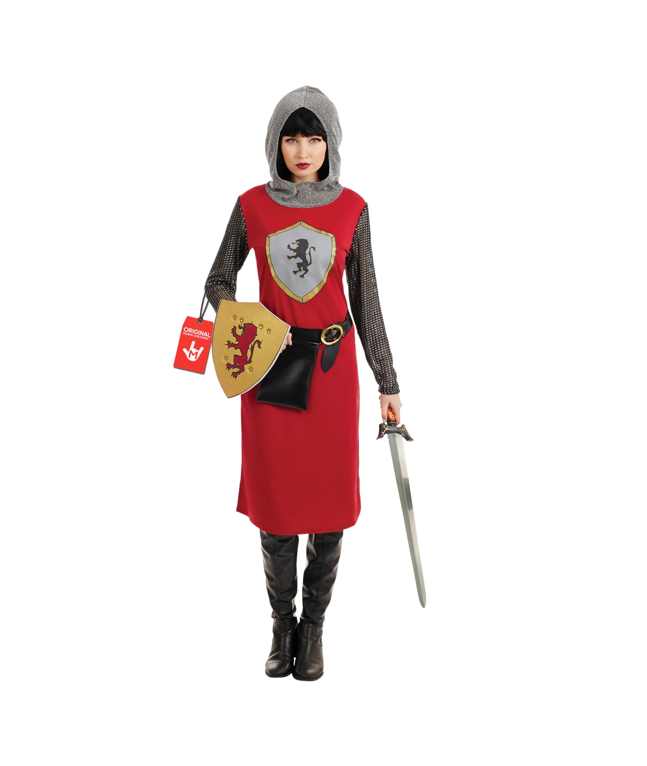 Fun Shack Disfraz De Princesa Medieval Para Mujer – Vestido Largo Con Mangas Y Tocado Dorado, Ideal Para Halloween Y Carnaval