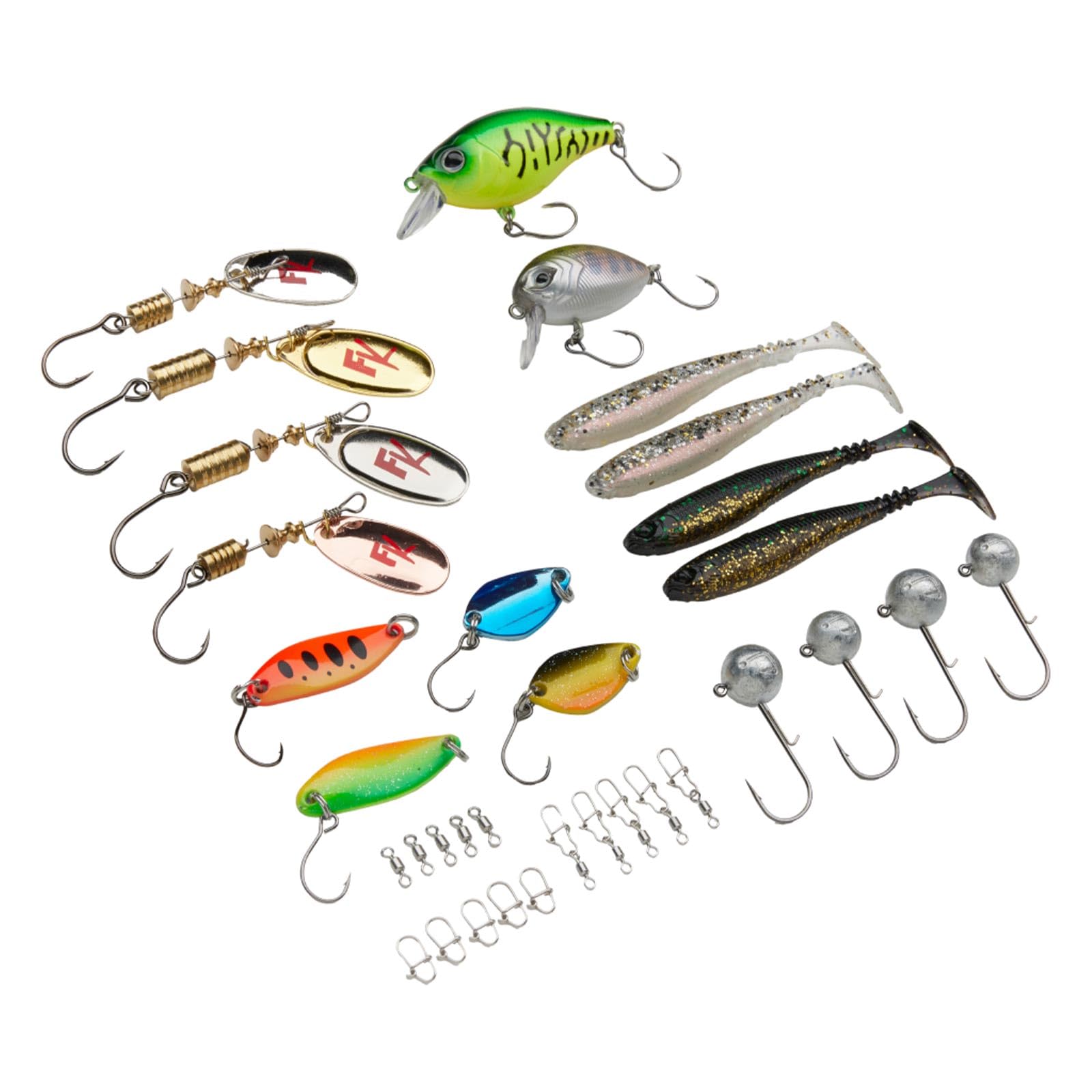 Fishing-King Tackle Box Forelle | Perfekte und große Auswahl zum Forellenangeln | Spinner, Spoons, Wobbler, Gummifische, Wirbel & Co.