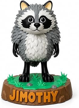 3D Printed Jimothy Raccoon Figure Collectible