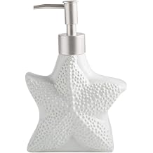 Ceramic Relief Starfish/Shell Soap Dispenser Soap Bottle Lotion Bottle with Pump