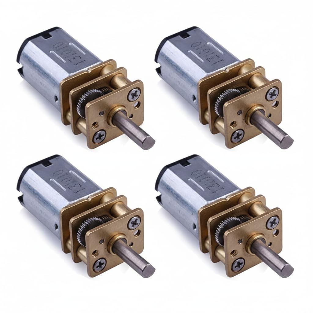 N20 Miniature Gear Motor 3V 5V 6V 9V DC Gear Motors Metal Gear (Pack of 4)-image-15