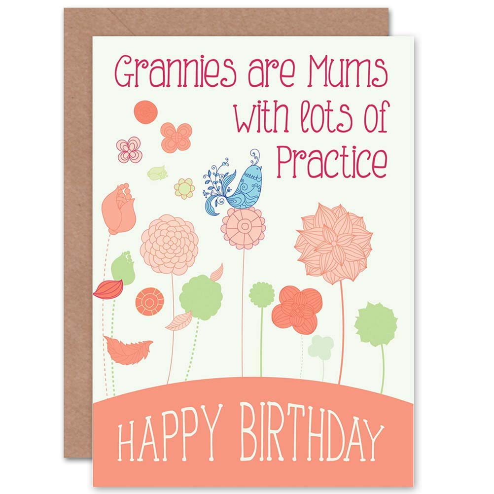 Wee Blue Coo CARD BIRTHDAY HAPPY GRANNY GRAN ORNATE BIRD FLOWER GIFT