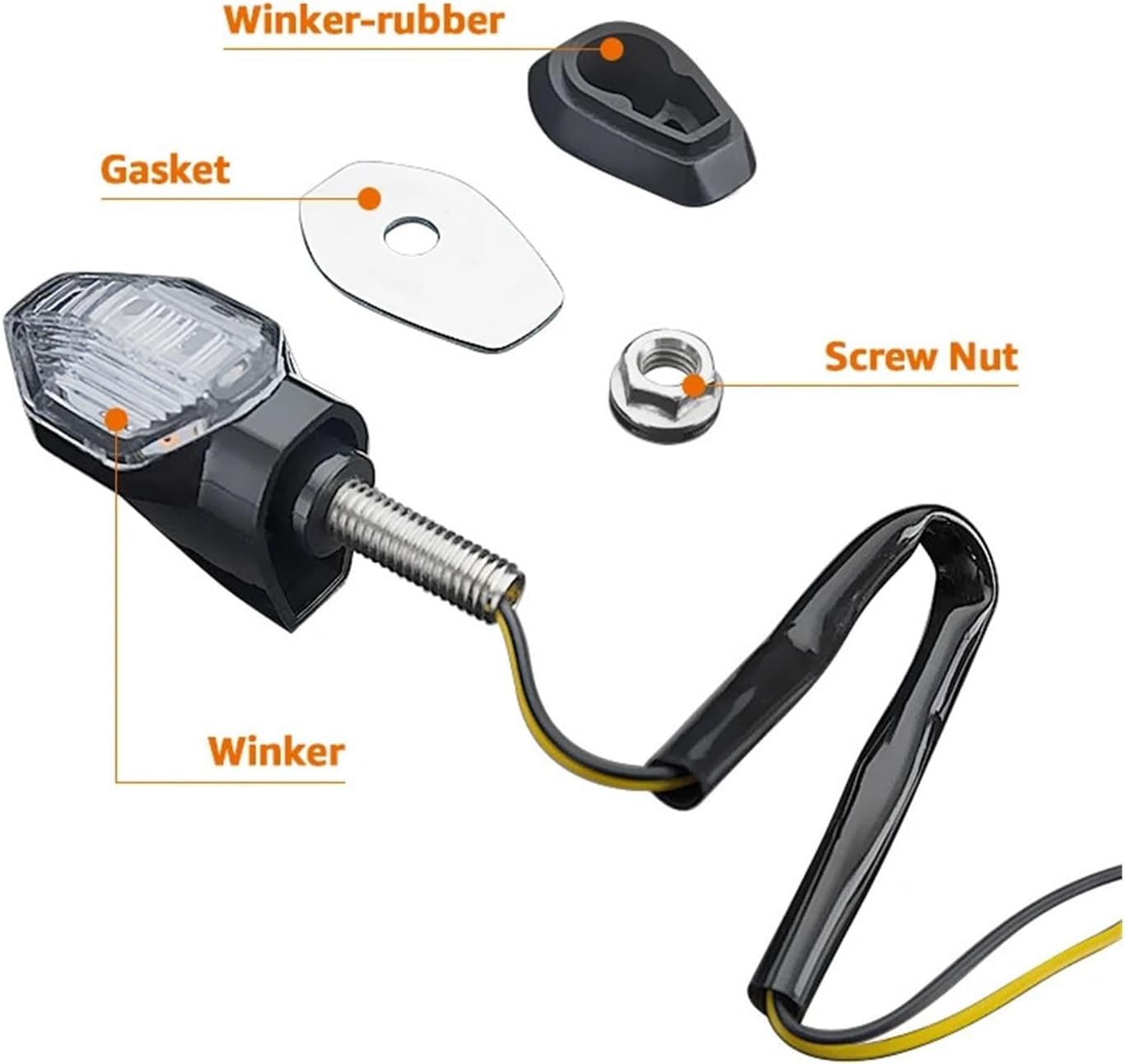 Mini uniwersalne wskaźniki Dla Honda BeAT Kierunkowskazy motocyklowe 8 mm 12 V Uniwersalne miniaturowe kierunkowskazy motocyklowe LED z bursztynowym migaczem i strzałką