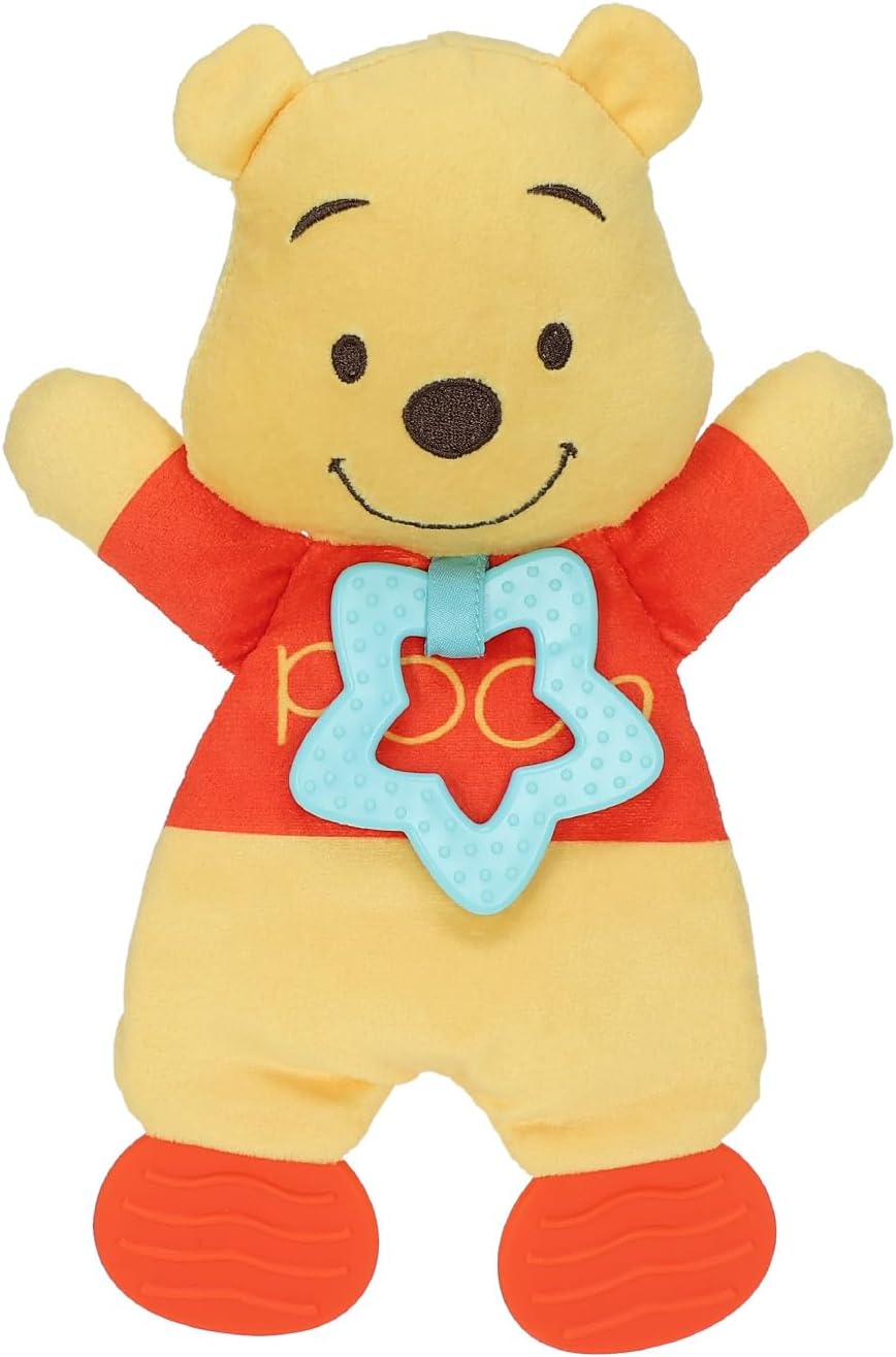 Disney Baby Winnie The Pooh Sensory Blanky with Crinkle and Teether Feet for Infant Baby Boys and Girls