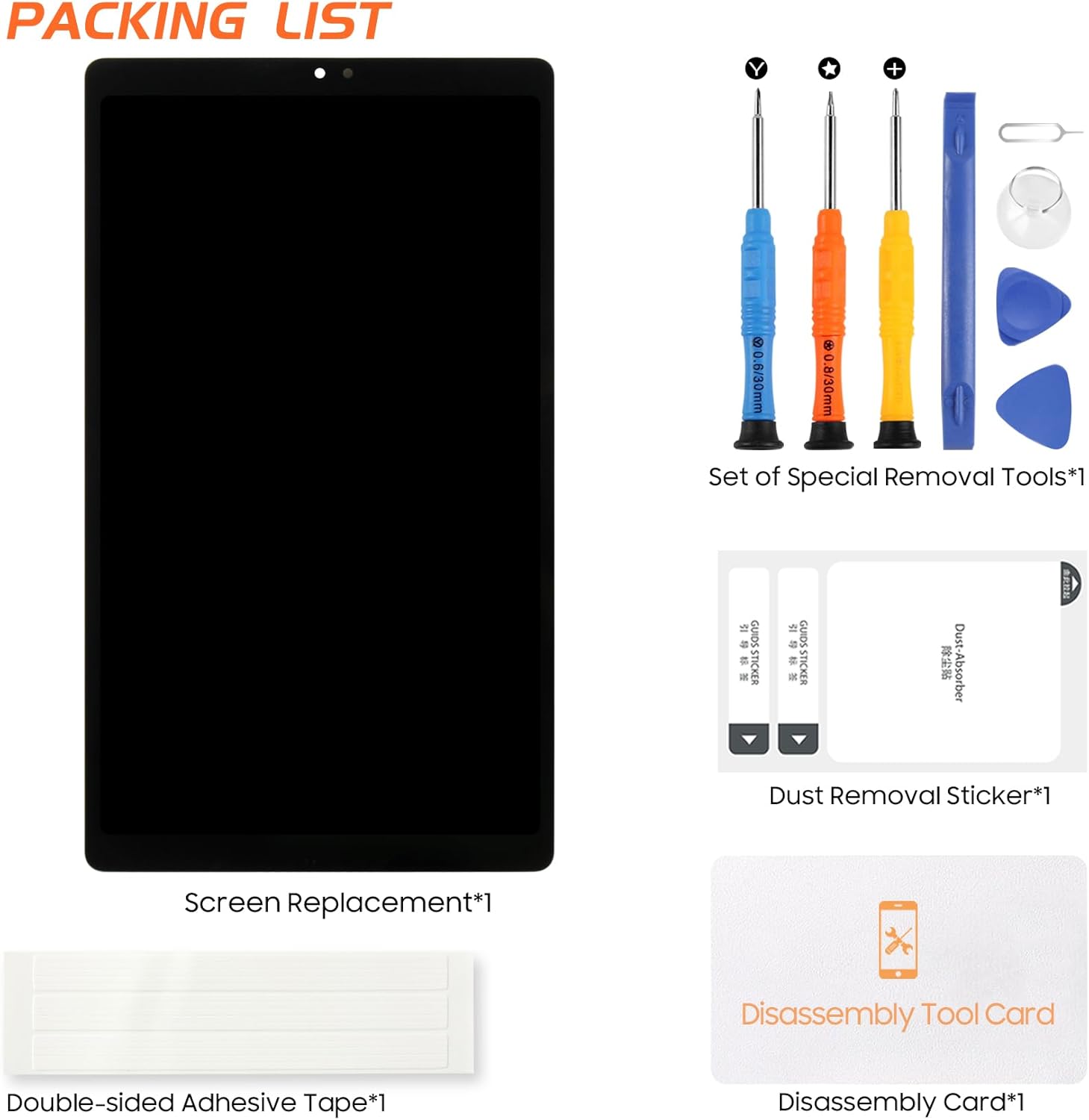 Screen for Samsung Galaxy Tab A7 Lite 2021 Screen Replacement for Samsung T220 Tablet LCD Screen SM-T225,SM-T220,SM-T225N Touch Display Digitizer Assembly Repair Parts（Black）