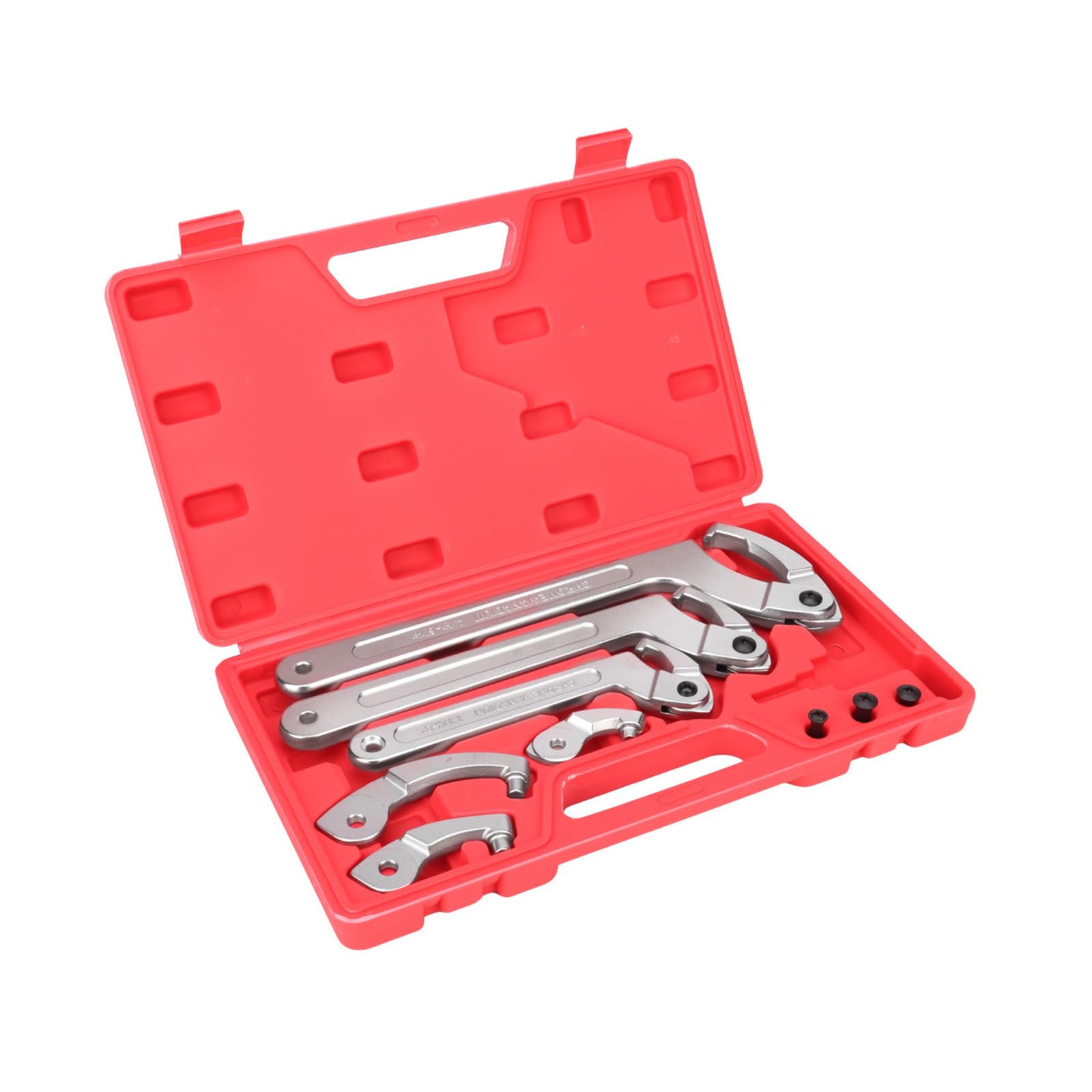 Tsophreniq 6Pcs Heavy Duty Spanner Wrench Set Adjustable C Pin Spanner Hook For Residential Commercial Plumbing Equipment Multifunctional Water Meter