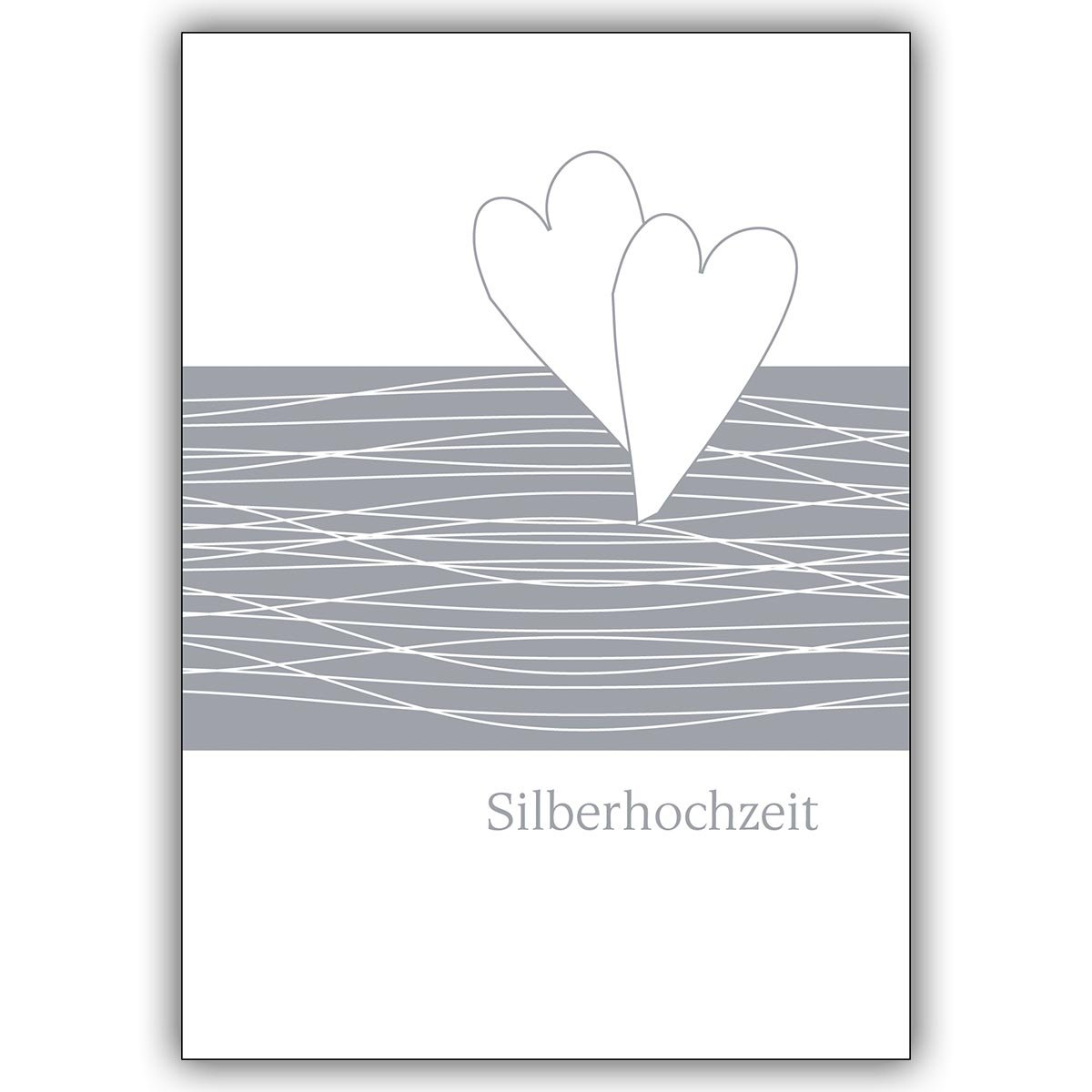 Kartenkaufrausch 16 Hochzeitskarten (16er Set): Edle Glückwunschkarte zur Silberhochzeit mit Herzen • hochwertige 1a Grusskarte mit Umschlag für liebe Grüsse