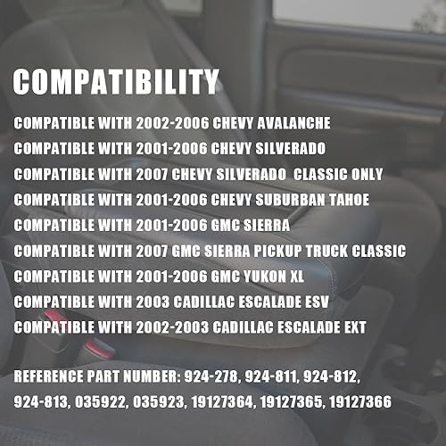 Miniatura 3 de PIT66 Kit de reposabrazos de consola central, compatible con Silverado Avalanche Suburban Tahoe Sierra Yukon Beige 99-07