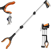 Vista 8 de Paquete de 2 herramientas de agarre extra largas de 43 pulgadas, herramienta de recogida plegable con mandíbula giratoria de 360° + imanes