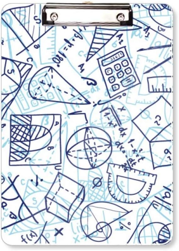 青い手のイラストを描いた電卓は数学の統治者 お得 フラットヘッドフォルダーライティングパッドテストa4