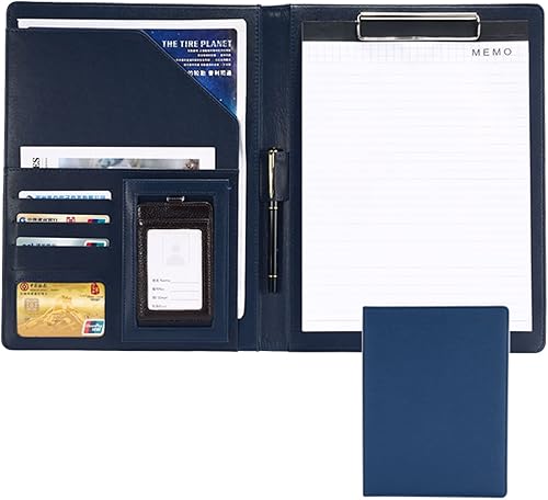 Padfolio A4 - Bloc de notas para conferencias, carpeta de archivos de cuero profesional, multifuncional, organizador personal, regalo para hombres y